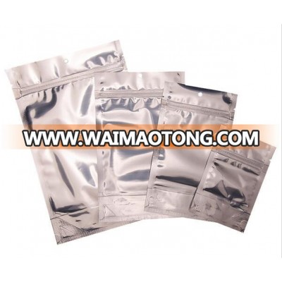 custom smell proof ziplock aluminium foil bag/ziplock aluminum foil bag/silver zip lock aluminium